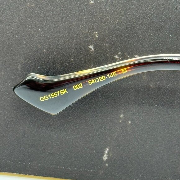 NEW GUCCI GG1557SK 002 WOMEN SUNGLASSES SQUARE GUCCI HAVANA BROWN EYEWEAR - Picture 9 of 12